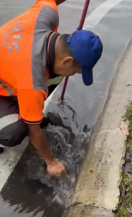 已签发 柔：新闻：徒手清理排水口落叶  新山市政厅闪电行动队效率