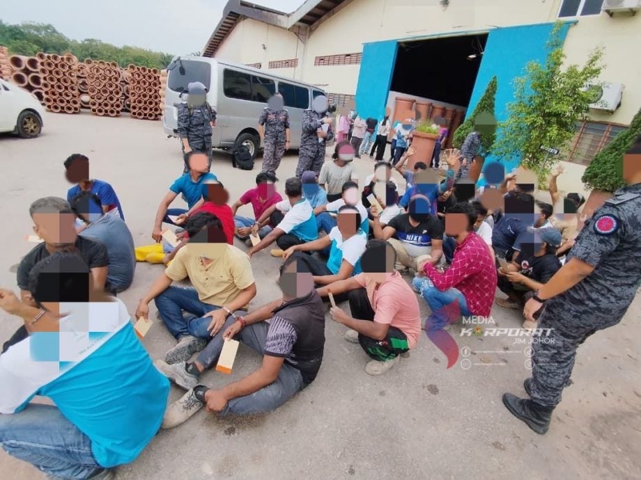 **已签发**柔：柔移民局新山峇株多地执法， 逮66非法外劳