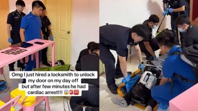 锁匠开锁时心脏骤停 男顾客施心肺复苏救一命