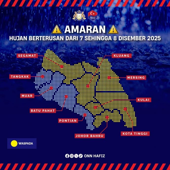**已签发**柔:第三版假头:柔料迎来持续性降雨 州政府高度戒备及时应对