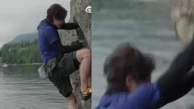 视频 | 徒手攀岩峭壁湿滑 王一博失手坠海