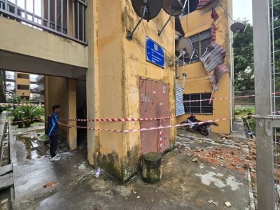 星光组屋蓄水槽故障冲破围墙 居民：曾投诉却无人处理