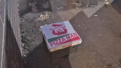 不忍有人翻垃圾桶觅食   披萨店暖心免费供餐