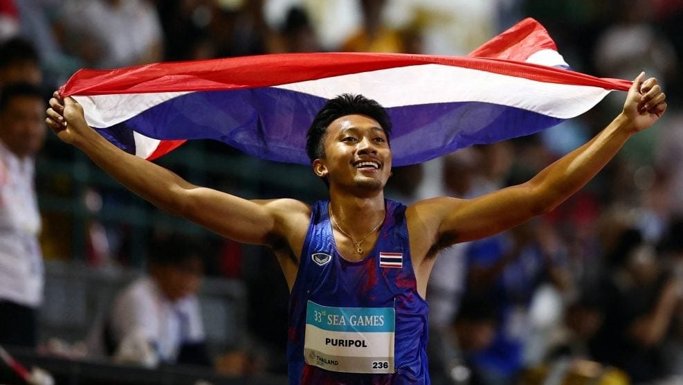 泰国东运会|预赛9.94秒决赛10秒摘金  普里波尔成东南亚最强飞人