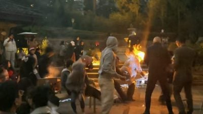 视频 | 疑有人火炉倒酒精　浙江度假村3人全身着火送院