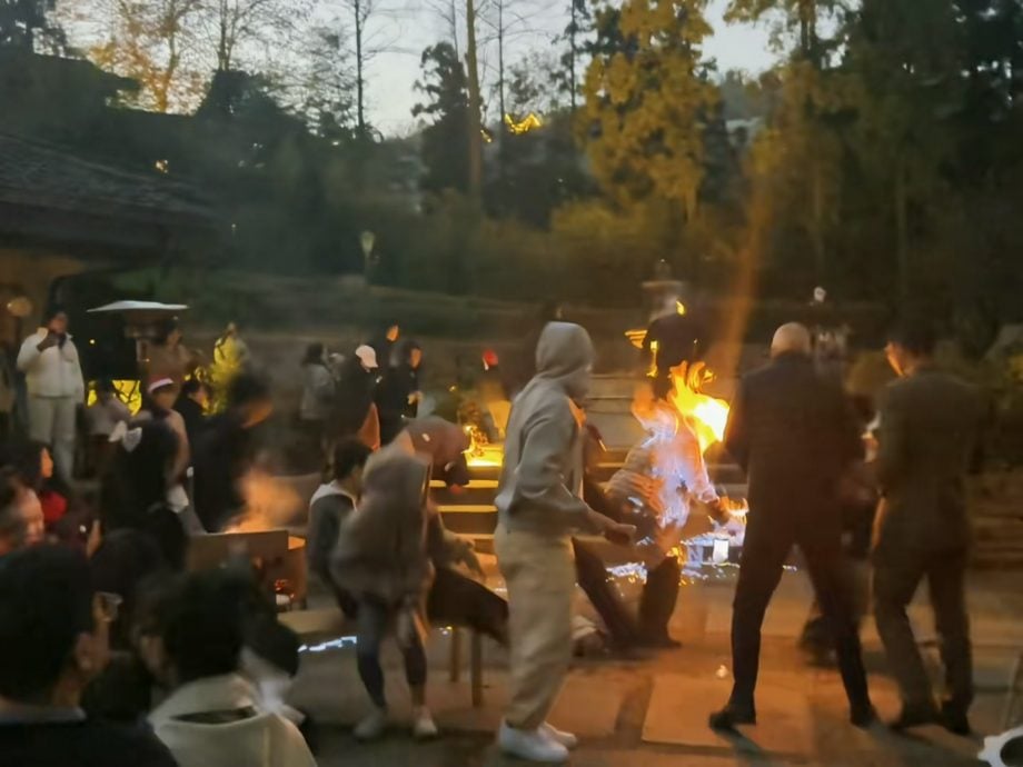 看世界 浙江度假村疑有人火炉倒酒精 3人全身着火送院