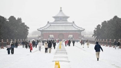 看世界三图)北京城区降雪 初雪时间较常年偏晚9天