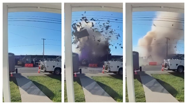 看世界)美国加州建筑气体爆炸 屋顶炸飞至少6伤