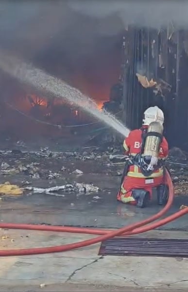 视频|汽车电池店付之一炬 六旬业者叹：整幅身家都烧毁！