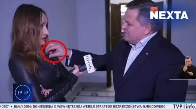 视频| 受访中手伸向女记者领口 波兰议员恶行全程直播