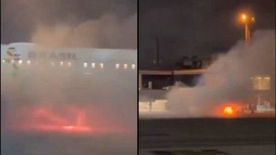 起飞前震撼教育！智利空巴“冒火光” 乘客尖叫冲逃生口全员撤离