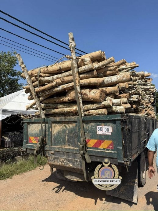 （大北马）罗里超载橡胶木154%，遭JPJ拦截开罚单
