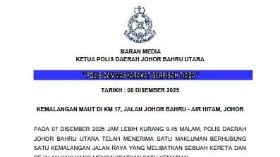 夜晚越过繁忙马路   27岁本地男遭撞毙