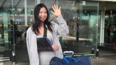 锁骨骨折  黄晶玲坚持开工