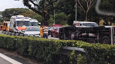 PIE六车连环撞 一人送院