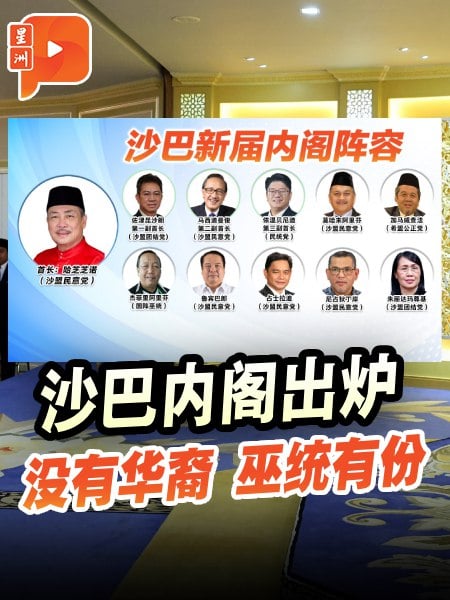 沙内阁出炉 没华裔代表、巫统有名额