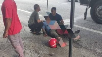 男子推脚车过路遭罗里撞倒　大腿重伤送院