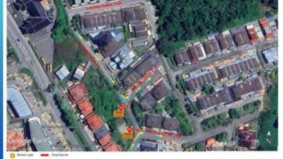 安装水管施工 . 沙廉路21巷封路