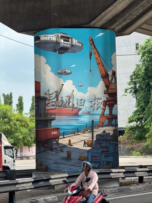 大都会(版2头)/港务局携手市政厅美化巴生港口,33高架桥梁柱绘壁画